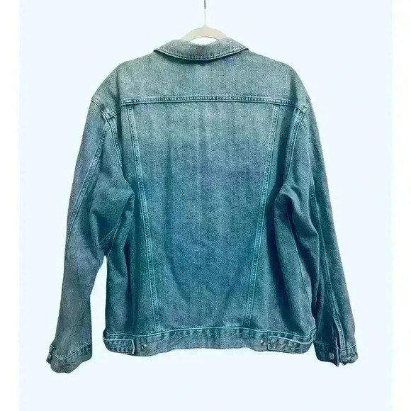 Topshop Moto Oversized, Blue Denim jacket, Size12 100% Cotton - Picture 2 of 3